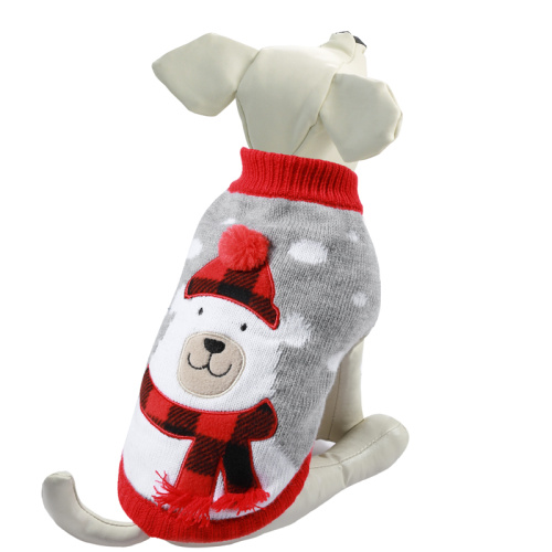 12271563 Свитер  Белый мишка  L серо-белый 35 см