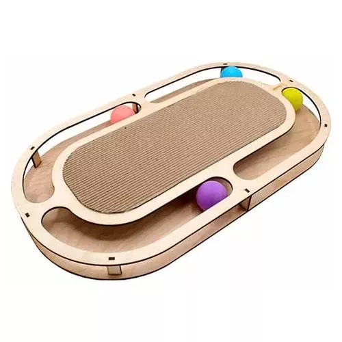sh-007581 Игровой трек для кошек Стадион с шариками с когтеточкой из гофрокартона