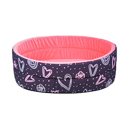 77124 лежанка овальная с плюшем Ассорти  №4 53 38 14 см