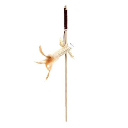 22121038 Удочка-дразнилка NATURAL из натур.материалов Птичка, 70 400мм, Triol