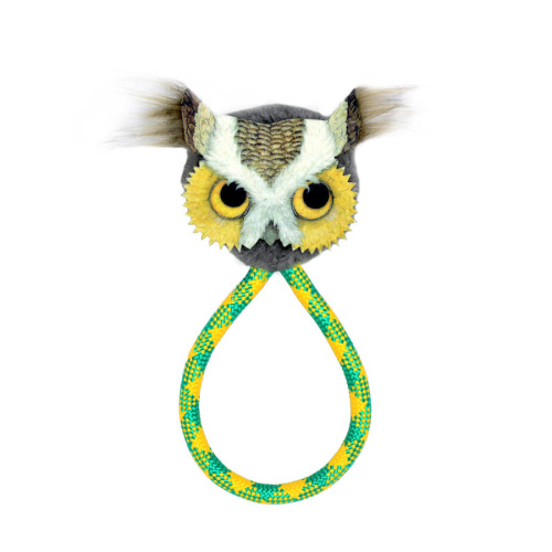 sh-08130 Дразнилка для собак Сова на плетеном шнуре