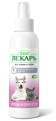 Спрей ЭКО ZOOЛЕКАРЬ устранение запаха и меток для кошек и собак
