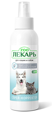 Спрей-корректор ЭКО ZООЛЕКАРЬ защита мест от царапанья и погрызов для кошек и собак.