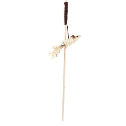 22121039 EC16 Удочка-дразнилка из натуральных материалов Мышонок, 75 400мм, Triol